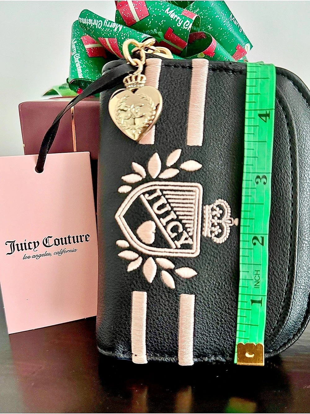 NWT Juicy Couture Juicy Prep School Mini Compact Wallet Black & Pink - Picture 4 of 7